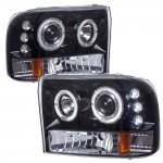 2000 Ford Excursion Smoked Halo Projector Headlights with LED