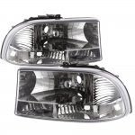 2000 Dodge Dakota Chrome Clear One Piece Headlights