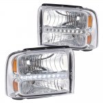 2005 Ford F250 Super Duty Clear Headlights LED DRL