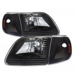 1998 Ford Expedition Black Euro Headlights and Corner Lights