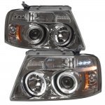 2004 Ford F150 Smoked Halo Projector Headlights with LED