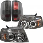 2005 Ford F150 Smoked Halo Projector Headlights and LED Tail Lights