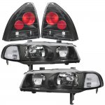 1993 Honda Prelude Black Clear Headlights and Tail Lights