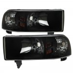 1994 Dodge Ram Black Smoked Euro Headlights