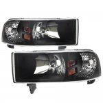 2002 Dodge Ram 3500 Black Euro Headlights