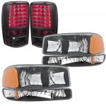 GMC Yukon 2000-2006 Black Headlights LED Tail Lights