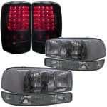 2003 GMC Yukon Smoked Clear Headlights and LED Tail Lights Black Smoked