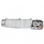 1999 Chevy Silverado Chrome Billet Grille and Black Headlight Conversion Kit