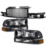 2001 Chevy S10 Black Billet Grille and Headlights Bumper Lights