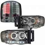 2004 Dodge Ram 3500 Smoked Halo Projector Headlights and LED Tail Lights