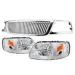 1999 Ford Expedition Chrome Vertical Grille Headlights Conversion