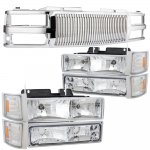 1995 Chevy Tahoe Chrome Vertical Grille Headlights Bumper Lights