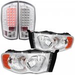 2004 Dodge Ram Chrome Headlights and LED Tail Lights