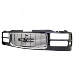 1995 GMC Sierra Black Replacement Grille with Chrome Trim