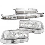 2003 Chevy Blazer Chrome Grille and Clear Headlights Set