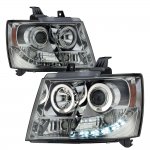 2009 Chevy Tahoe Smoked Halo Projector Headlights with LED