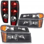 2004 Chevy Colorado Black Headlights Set and Tail Lights