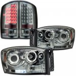 2009 Dodge Ram 3500 Smoked Projector Headlights and LED Tail Lights