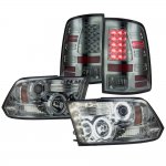 2012 Dodge Ram 3500 Smoked Projector Headlights and LED Tail Lights