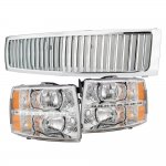 2013 Chevy Silverado Chrome Grille and  Headlight LED DRL