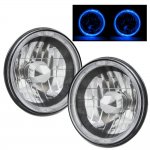 1971 Ford Bronco Blue Halo Black Chrome Sealed Beam Headlight Conversion