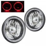 1971 Ford Bronco Red Halo Black Chrome Sealed Beam Headlight Conversion