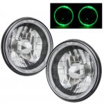 1978 Ford Bronco Green Halo Black Chrome Sealed Beam Headlight Conversion