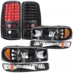 2001 GMC Yukon XL Black LED DRL Headlights Set and LED Tail Lights