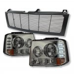 2001 Chevy Silverado Black Grille and Smoked Headlight Conversion Kit