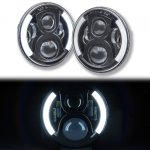 1965 Ford Mustang Black LED Projector Sealed Beam Headlights DRL