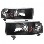 1999 Dodge Ram 3500 Sport Black Euro Headlights