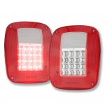 Jeep Wrangler YJ 1987-1995 LED Tail Lights Red and Clear