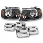 2008 Ford F150 SuperCrew Black Headlights and Chrome Door Handle Cover