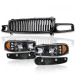 2006 GMC Sierra Denali Black Grille and Headlights LED DRL Bumper Lights