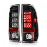 2007 Ford F250 Super Duty LED Tail Lights Black Chrome