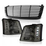 2003 Chevy Avalanche Black Front Grill and Smoked Headlights Conversion