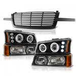 2006 Chevy Avalanche Black Front Grille and Projector Headlights