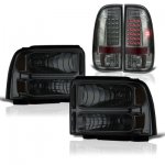 2005 Ford F450 Super Duty Smoked Headlights and LED Tail Lights