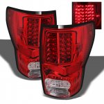 2008 Toyota Tundra Red and Clear LED Tail Lights