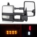 1996 Chevy 3500 Pickup Chrome Power Towing Mirrors Clear LED Lights