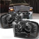 2000 Ford Excursion Smoked Dual Halo Projector Headlights