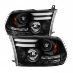 2011 Dodge Ram 2500 Black Projector Headlights Tube DRL