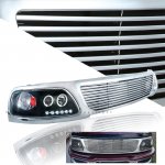 1998 Ford Expedition Chrome Billet Grille and Black Projector Headlights