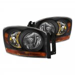 2006 Dodge Ram 3500 Black Headlights Amber Bar