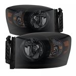 2009 Dodge Ram 3500 Black Smoked Headlights