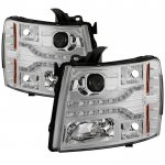 2010 Chevy Silverado Clear Projector Headlights LED DRL Facelift