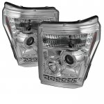 2011 Ford F550 Super Duty Clear CCFL Halo Projector Headlights LED