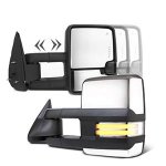 Chevy 2500 Pickup 1988-1998 Chrome Power Towing Mirrors Clear LED Running Lights