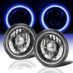 1978 GMC Suburban Blue SMD LED Black Chrome Sealed Beam Headlight Conversion