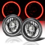 1978 Ford Bronco Red SMD LED Black Chrome Sealed Beam Headlight Conversion